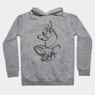 Abstract Line Chihuahua Hoodie